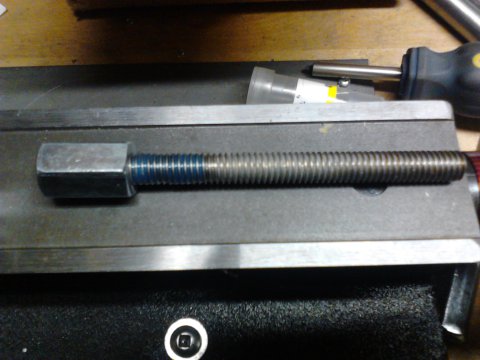 Threaded rod with thread locker