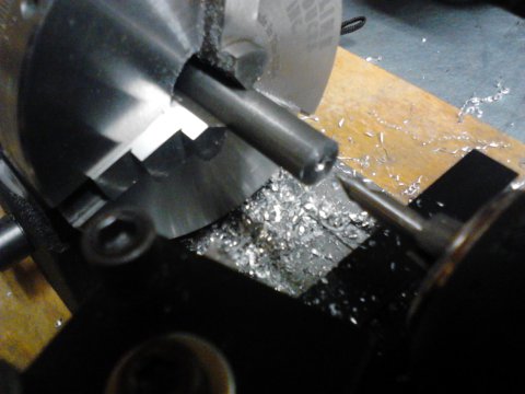 Spotting a hole on a lathe